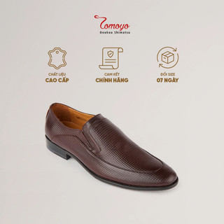 Giày Tây Nam Không Dây Vân Sọc Tomoyo TMN10202