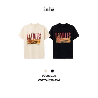 Áo thun nam nữ oversize CANDLES TEXAS T-SHIRT in hình chất liệu cotton 260 gsm chính hãng