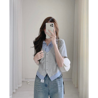 Áo kiểu sơ mi phối