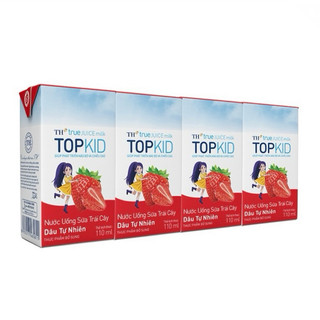 Lốc 4 hộp sữa trái cây TH true juice milk Topkid 110ml