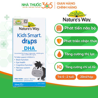 DHA Nature's Way Kids Smart Drops DHA Dạng Giọt Giúp Tăng IQ, Phát Triển Não Bộ Cho Bé 20ml