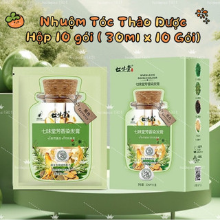 Hộp 10 Gói (30ml x 10 gói) Gội Phủ Bạc, Nhuộm Tóc Thảo Dược Tự Nhiên An Toàn, Giúp Tóc Lên Màu Chuẩn Đẹp, Suôn Mượt