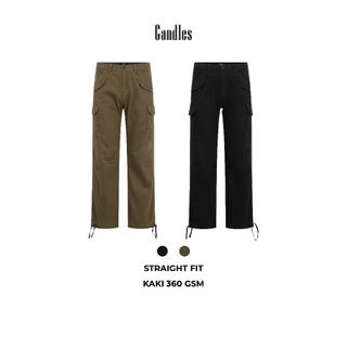Quần túi hộp nam nữ ống đứng CANDLES TNE CARGO PANTS có khóa buckle chất liệu kaki 360 gsm chính hãng