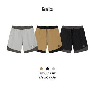 Quần short Nam CANDLES COLORBLOCK SHORT logo thêu nổi chất liệu vải gió nhăn