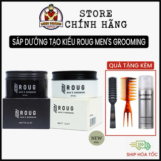 Sáp vuốt tóc Roug Matt clay, Roug Matte clay sáp Roug trắng, Roug đen chính hãng