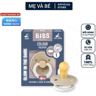 Ti giả Bibs colour phát Quang, cao su tự nhiên mềm mại, cho bé 0-18 tháng, chuyên dùng ban đêm