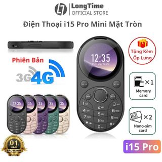 Điện Thoại i15 Pro Mini Mặt Tròn Độc Lạ Máy 2 Sim hỗ trợ 3G 4G Bàn Phím To Tặng Kèm Ốp Lưng Pin trâu nghe nhạc chụp ảnh