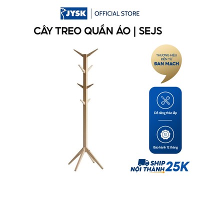 Cây treo quần áo | JYSK Sejs | gỗ tự nhiên veneer sồi | màu sồi | R60xS60xC179cm