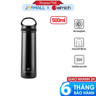 Bình giữ nhiệt inox 304 elmich el-3686ol 500ml, hàng chính hãng, nắp tích hợp quai xách - joymall