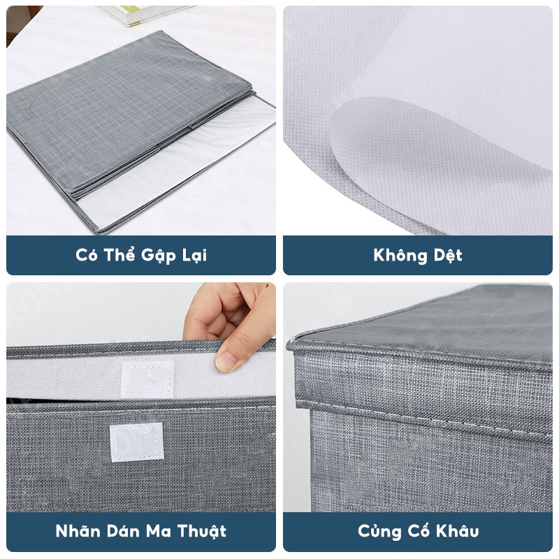 DECROOM Hộp Đựng Quần Áo Có Nắp Hộp Đựng Quần Áo Đa Năng Giỏ Công Suất Quá Khổ 60/120L | BigBuy360 - bigbuy360.vn