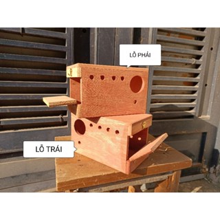 1 tổ sinh sản 24x18x18 dành cho LB, parotlet, yến phụng EU lắp vào lồng chim (bằng gỗ hồng đào cứng cáp và nguyên khối)