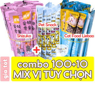 Súp thưởng cho mèo combo 100+10 thanh nhiều thương hiệu mix đủ vị - Thức ăn cho mèo