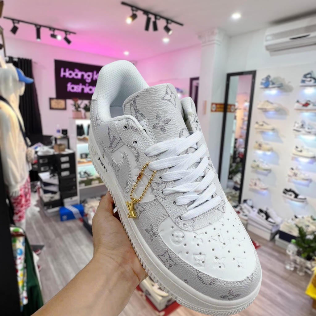 Giày AF1 LV xám Grey, air force one lv đen bản mới cực chất, giày thể thao nam nữ hàng chuẩn FullBoxBill | BigBuy360 - bigbuy360.vn