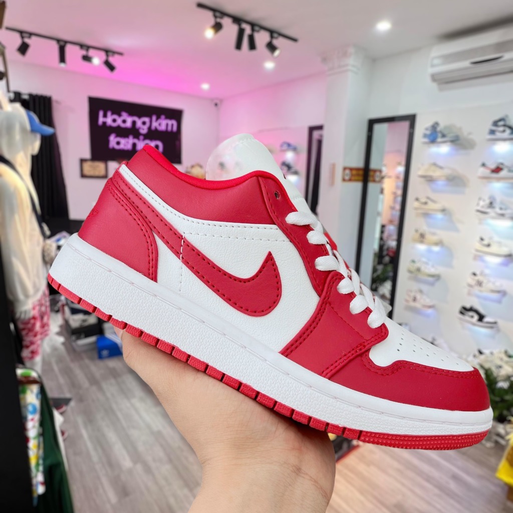 Giày 𝐉𝐨𝐫𝐝𝐚𝐧 Đỏ Trắng 𝐜ổ 𝐭𝐡ấ𝐩 Nam Nữ, Giày Sneaker JD1 Đỏ Trắng Cổ Thấp Thời Trang Cao Cấp Hottrend 2022