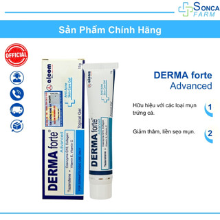 Derma Forte Advanced Gel Giảm Mụn Trứng Cá, Ngừa Thâm, Liền Sẹo Mụn 15g