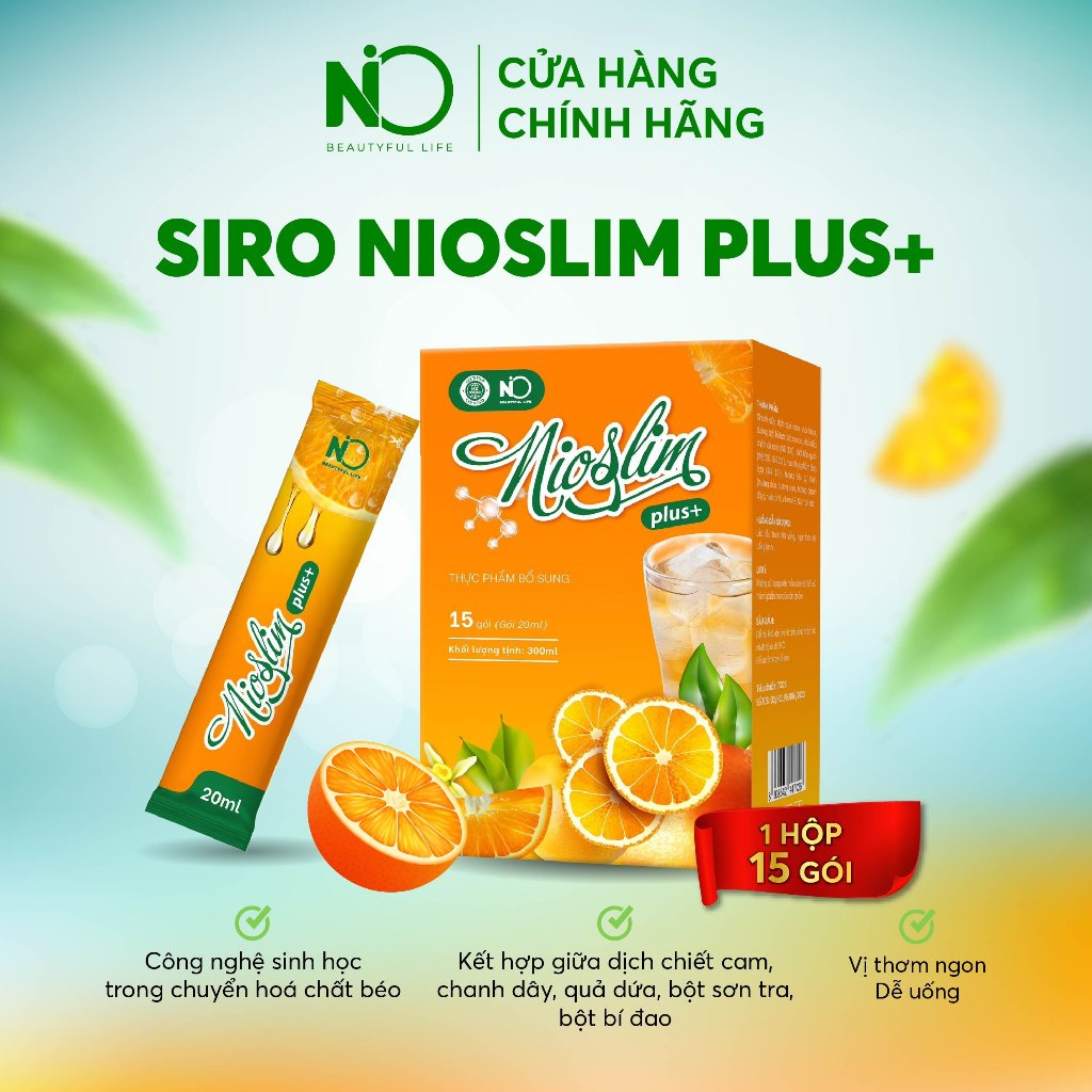 Siro Giảm Cân Nio Slim Plus + Vị Cam Thơm Ngon, Dễ Uống Giúp Giảm 2-5 Kg