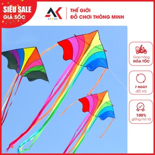 [KÈM DÂY THẢ] Diều Cá 7 Đuôi Cầu Vồng Tặng Kèm Tay Cầm Thả Diều 150m - Diều Cầu Vồng, Diều Đuôi Dài, Diều Bay Đầm