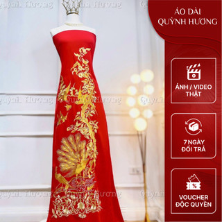 LM1 - Vải áo dài lụa Mỹ cho mẹ thêu hình nổi đẹp cao cấp và sang trong by Quỳnh Hương