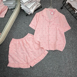 Bộ Pyjama Mặc Nhà Chất Đũi Lụa Hàng Cộc Đùi Siêu Mát