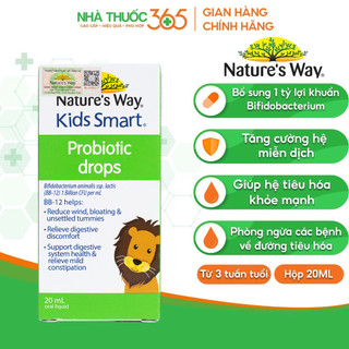 Siro Uống Nature's Way Kids Smart Drops Probiotic Bổ Sung Men Vi Sinh Cho Bé 20ml