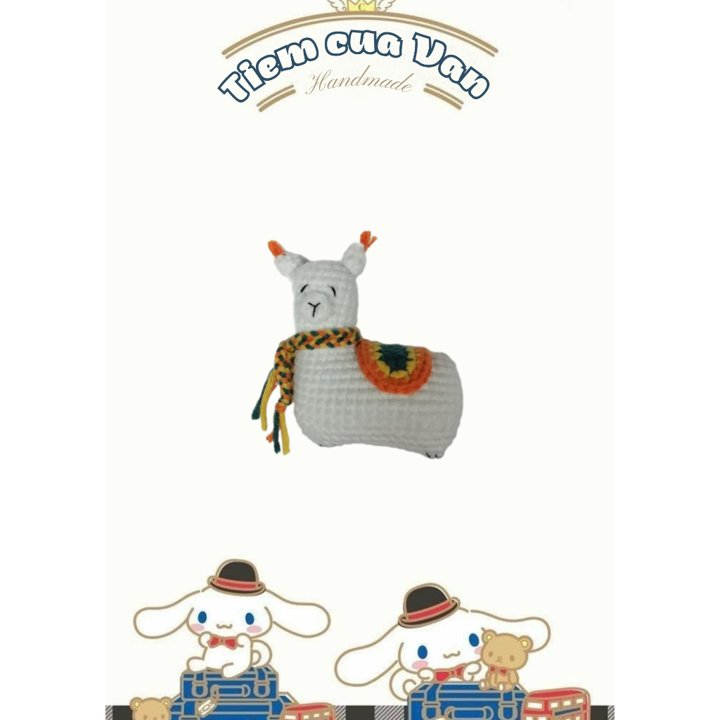 Móc khóa lạc đà Alpaca bằng len