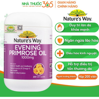 Viên Uống Hỗ Trợ Cân Bằng Nội Tiết Tố Nữ Nature's Way Evening Primrose Oil 200 Viên
