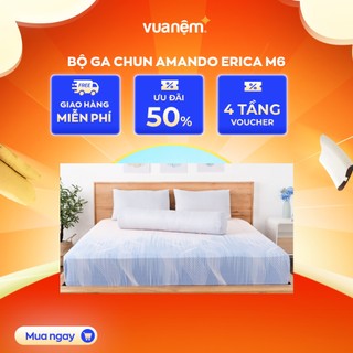 Bộ ga chun tencel Amando Erica êm mịn, thấm hút mồ hôi, chống nhăn hiệu quả
