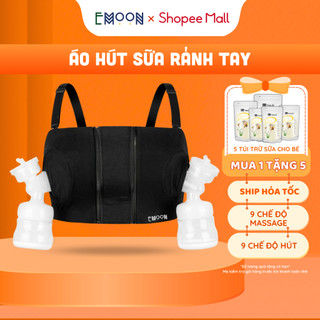 Áo hút sữa rảnh tay cao cấp EMOON, hỗ trợ mẹ vắt sữa tiện lợi hơn, tiết kiệm thời gian thiết kế freesize phù hợp mọi mẹ