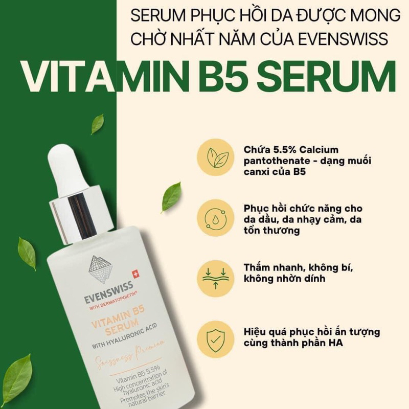 Vitamin serum B5 evenswiss 50ml hàng cty