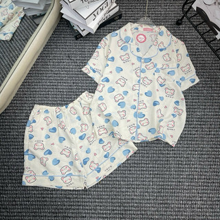 Bộ Pyjama Mặc Nhà Chất Đũi Lụa Hàng Cộc Đùi Siêu Mát