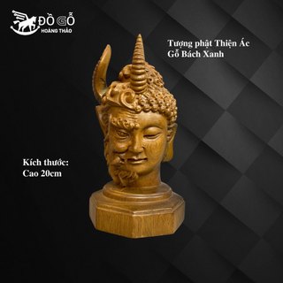 Tượng phật thiện ác bằng gỗ bách xanh