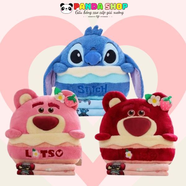 GẤU MỀN LOTSO *CHÍNH HÃNG FULL TAG* GẤU BÁNH KEM LOTSO KÈM CHĂN SIÊU XINH