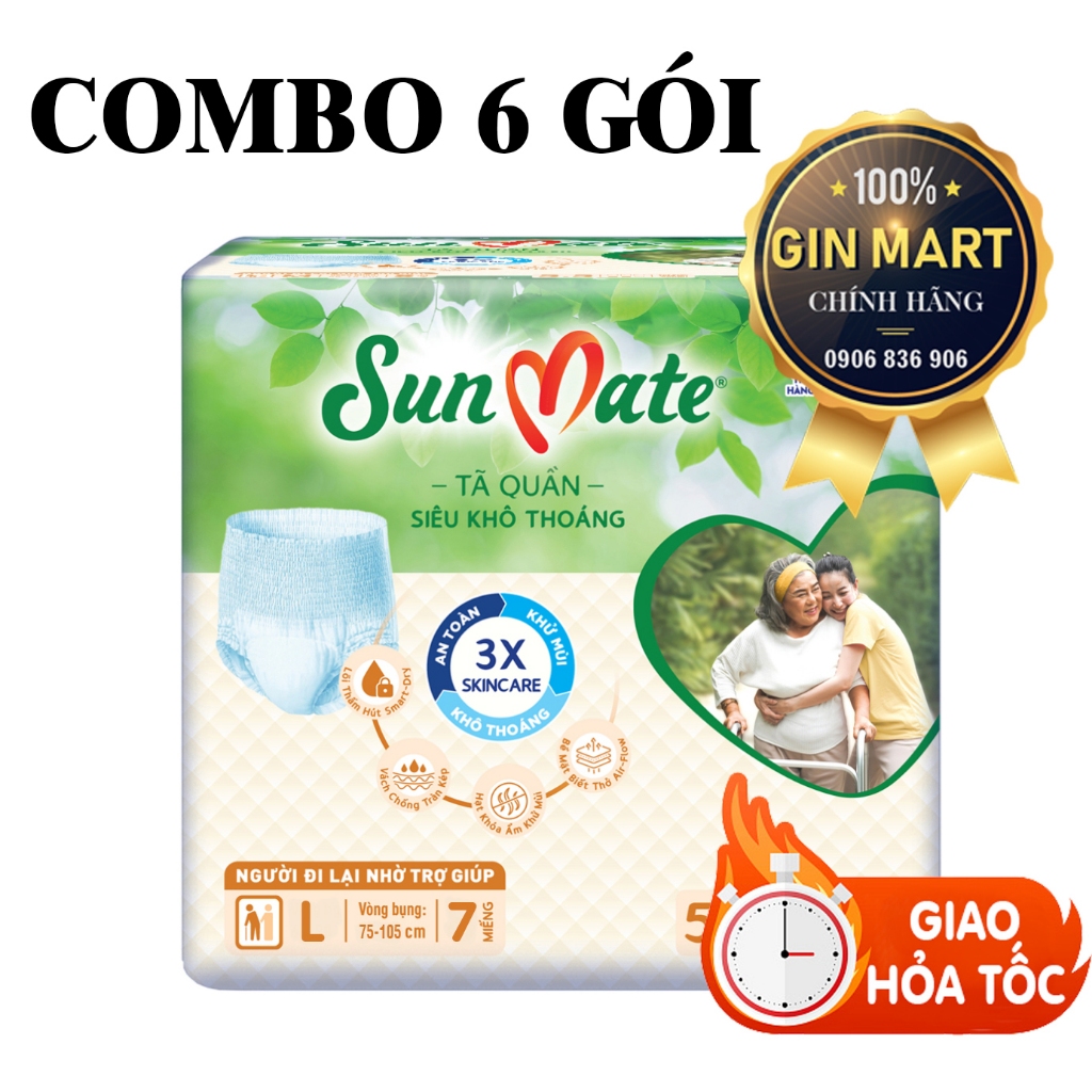 COMBO 3/ COMBO 6 GÓI TÃ QUẦN NGƯỜI LỚN SUNMATE M9/L8/M8/L7