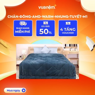 Chăn nhung tuyết cao cấp Amando Warm 200x220cm ấm áp mềm mịn sợi bông nhập khẩu 100% Hàn Quốc