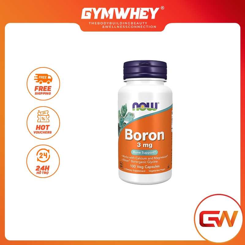 BORON Viên Uống Tăng Cường Sức Khỏe Nam Giới, Tăng Test o s t e r o n Now Boron 3mg