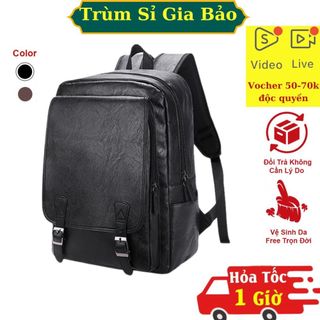 Balo da nam nữ đi học, balo thời trang chất liệu da PU cao cấp thiết kế basic