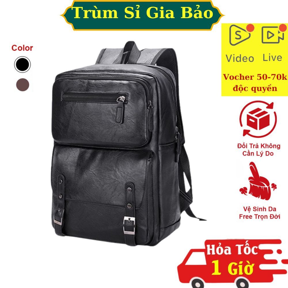 Balo da đi học thời trang, cặp đi học nam nữ dành cho học sinh, sinh viên, balo du lịch da PU chống 