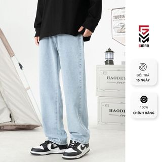 Quần jean baggy nam GMAN ống suông dáng rộng thoải mái