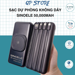 Sạc dự phòng không dây Nhật SINOELE dung lượng 50,000mah  tích hợp 4 cổng đầu ra-QP STORE