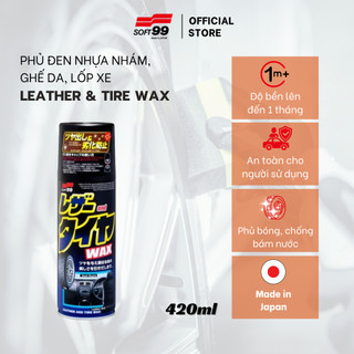 Phục hồi nhựa nhám, dưỡng bóng nội thất ô tô Soft99 Leather & Tire Wax L-29 E-13 420ml