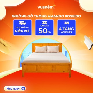 Giường gỗ thông Amando Poseidon