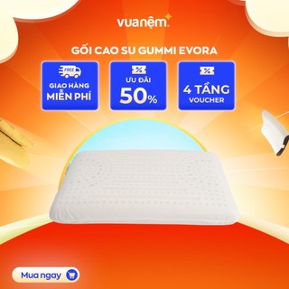Gối cao su thiên nhiên Gummi Evora 60x40cm thiết kế rãnh massage độc quyền, thoáng khí, thư giãn tối đa