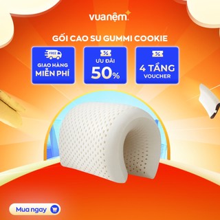 Gối cao su thiên nhiên Gummi Cookie nâng đỡ chắc chắn, thông thoáng, thiết kế độ cong phù hợp