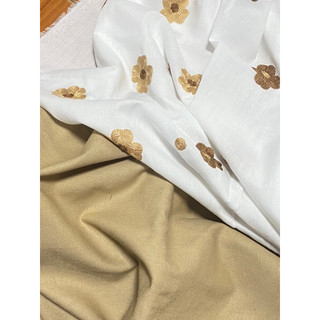 vải boi thêu hoa và linen bột