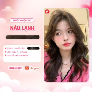 Thuốc nhuộm tóc, thuốc nhuộm tóc màu NÂU LẠNH không tẩy, LIN_COLOR, tặng kèm oxy trợ nhuộm và bao tay,trùm đầu, bịt tai