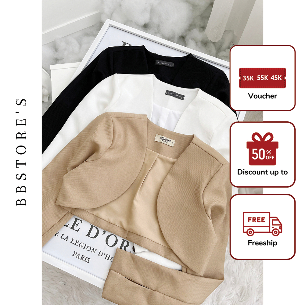 Áo Blazer Croptop Tay Dài Vạt Bầu BBSTORE'S -A1858S