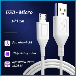 Cáp sạc 3a cho điện thoại android cổng usb - micro