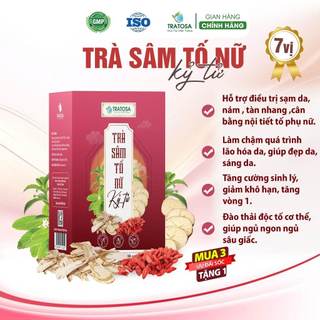 Trà sâm tố nữ kỷ tử 7 vị TRATOSA  giúp giảm nám,tàn nhang, đẹp da,cân bằng nội tiết tố, giảm khô hạn từ thiên nhiên