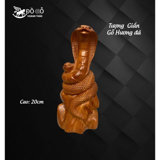 Tượng rắn gỗ hương cao 20cm, tượng 12 con giáp