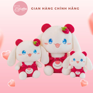 Gấu bông thỏ cinnamoroll mặc đồ gấu dâu siêu dễ thương, thỏ tai dài lotso gabo teddy bear